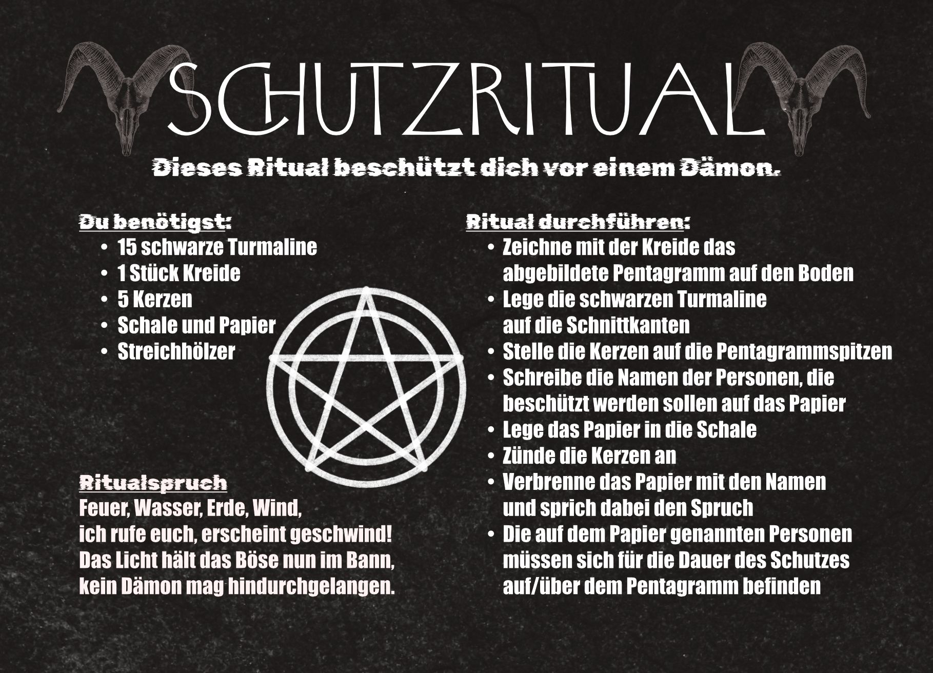 Karte Rückseite – Schutzritual